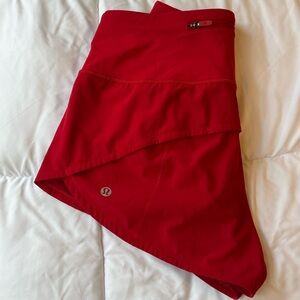 Red lululemon speed up shorts